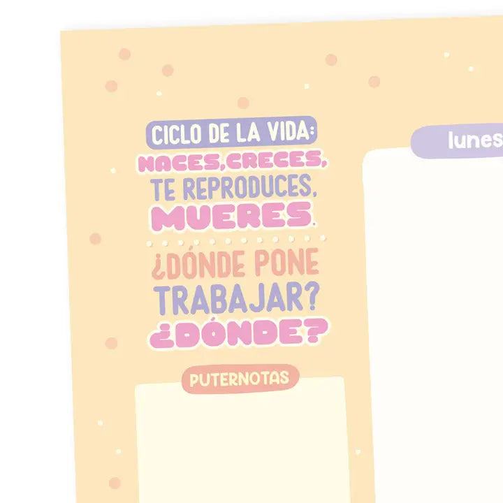 Planificador semanal "Ciclo de la vida"