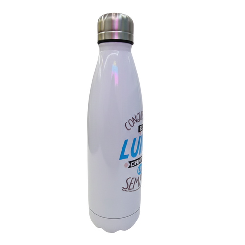 Botella aco inox.  “Conquistado el lunes, ganada la semana”