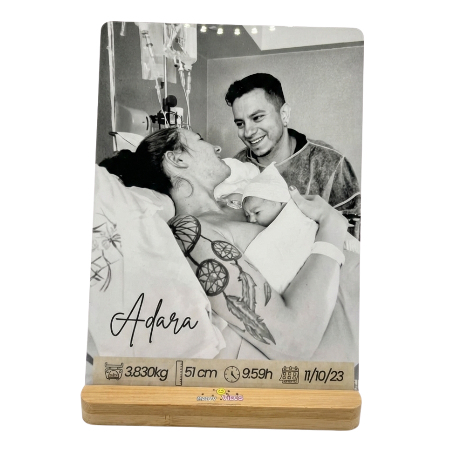 Placa Natalicio Personalizada "El Primer Destello de una Vida"