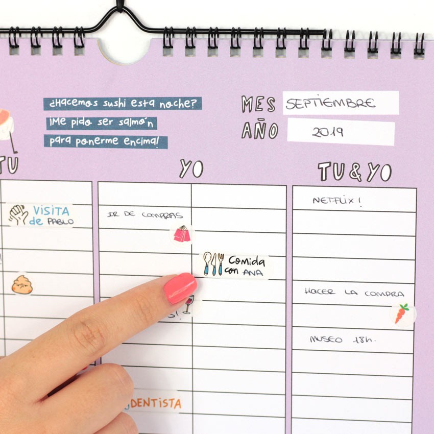 Calendario Atemporal para Parejas con +200 Pegatinas
