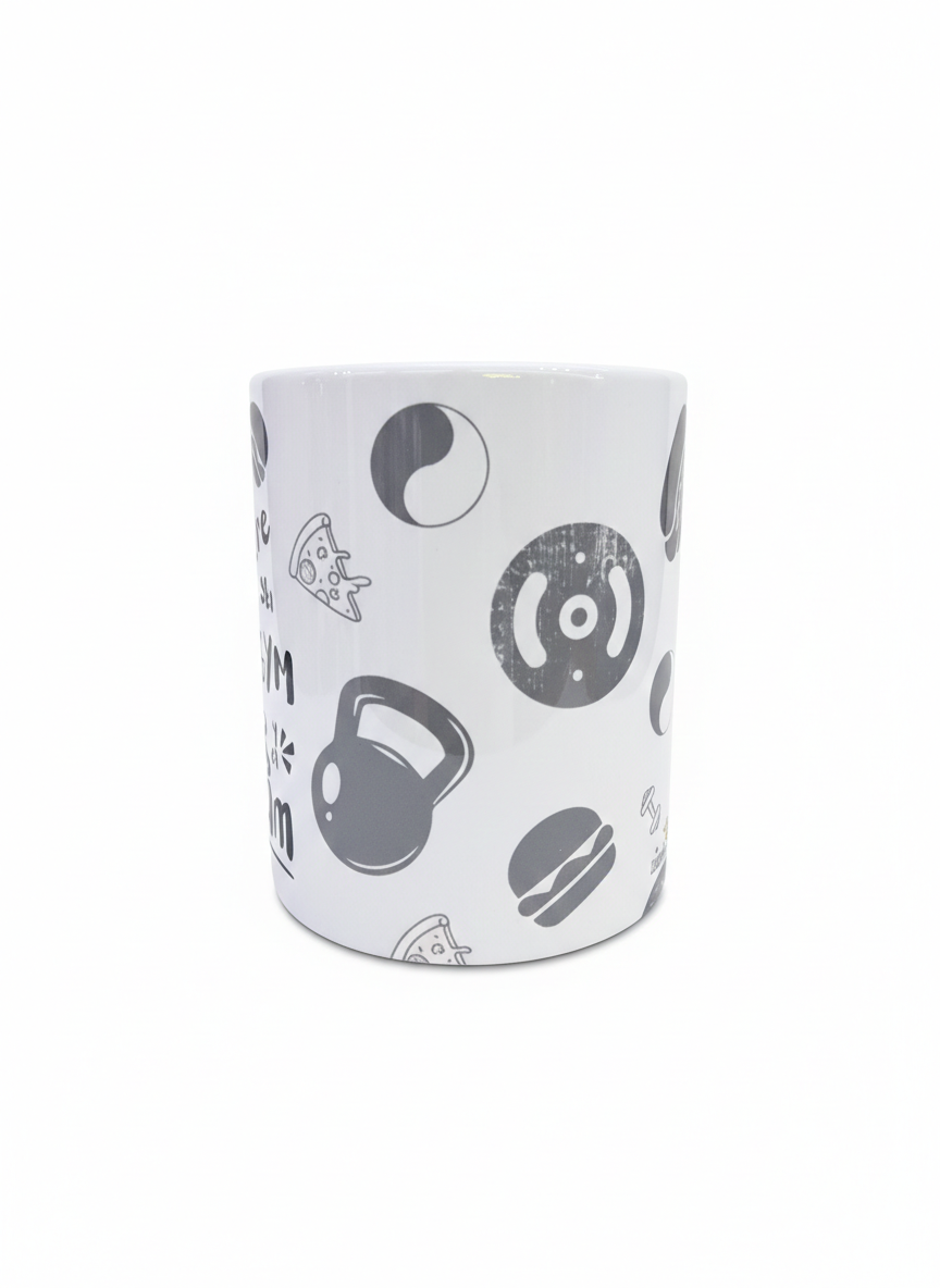 Taza Divertida "Estoy entre el Gym y el Ñam"