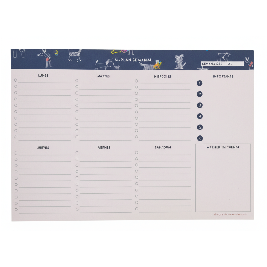 Planificador semanal "Mi plan semanal"