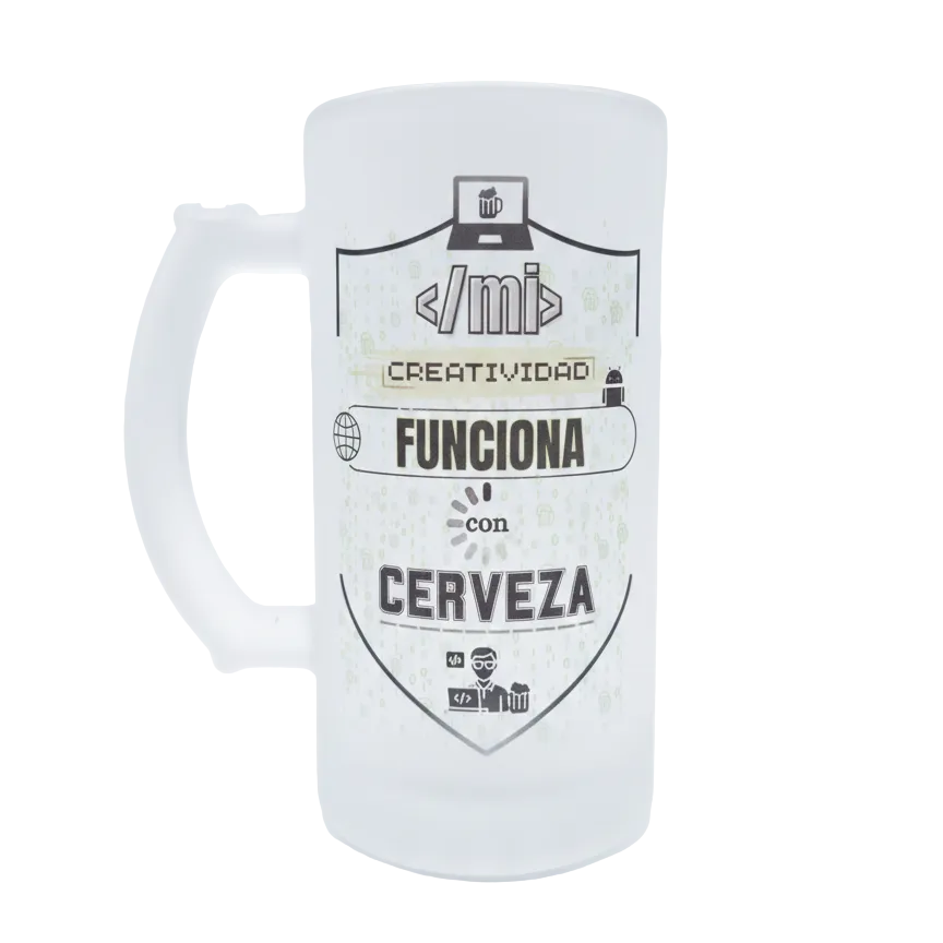 Jarra de Cerveza Mi Creatividad Funciona con Cerveza
