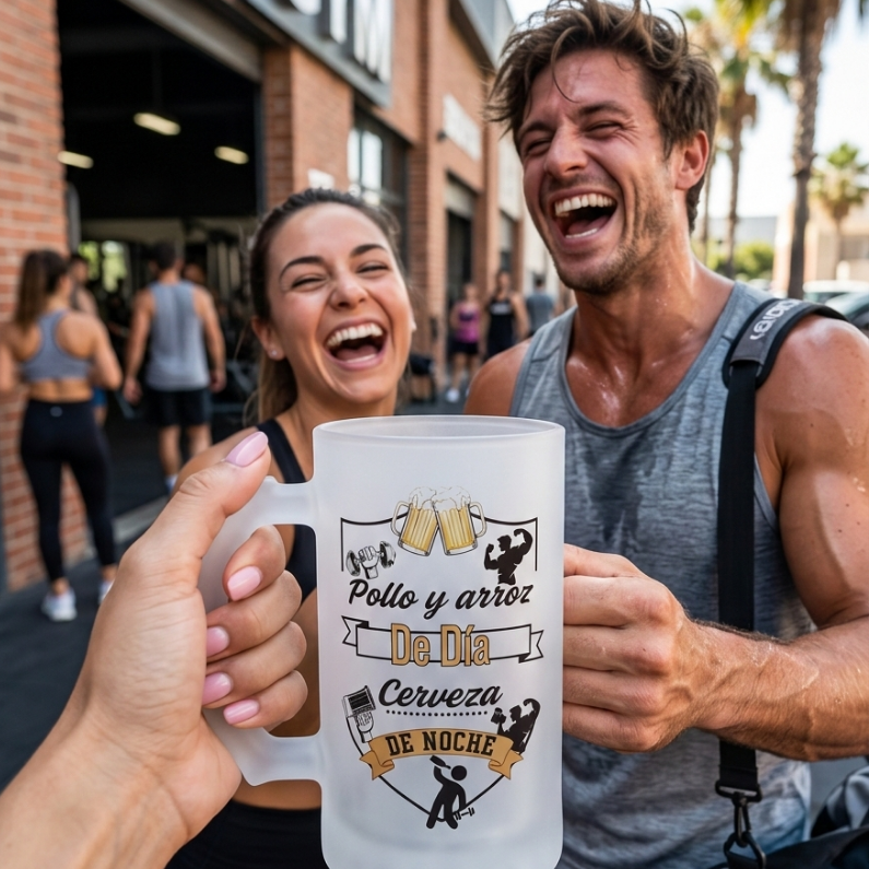 Jarra de Cerveza "Gym & Beer"