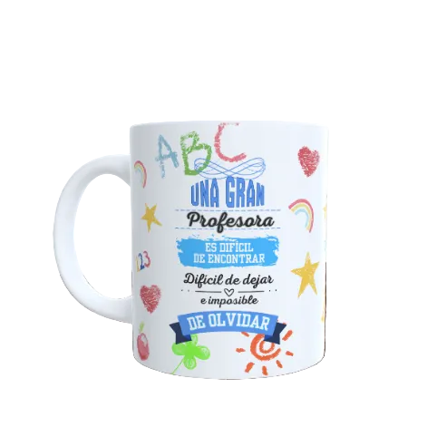 Taza Personalizada "Profesor/a, Gracias por Enseñar con el Corazón"