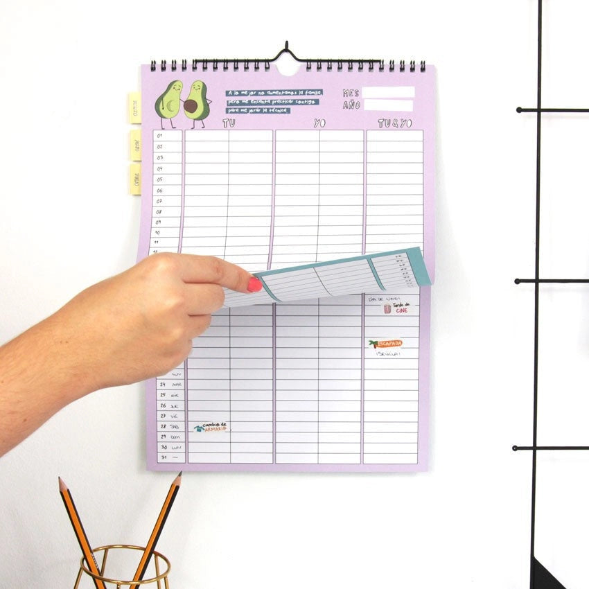 Calendario Atemporal para Parejas con +200 Pegatinas