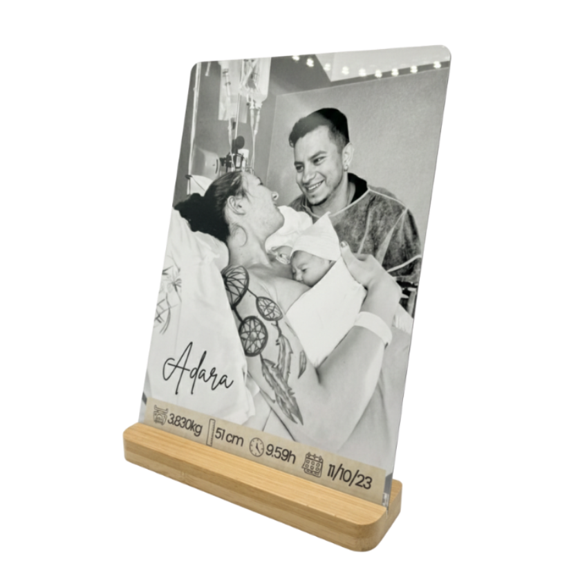 Placa Natalicio Personalizada "El Primer Destello de una Vida"