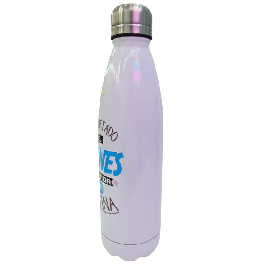 Botella aco inox.  “Conquistado el lunes, ganada la semana”
