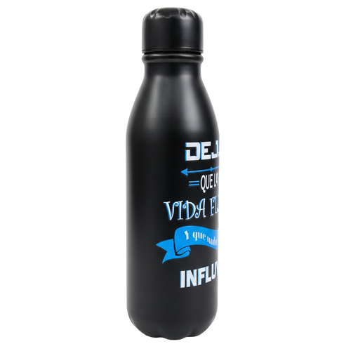 Botella motivacional “Deja que la vida fluya y que nada te influya”