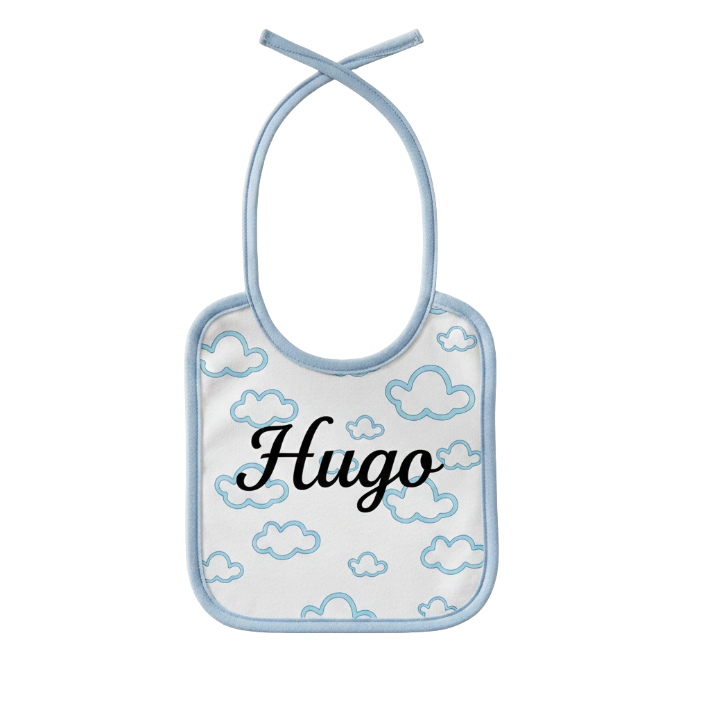 Babero Azul Personalizado con Nombre